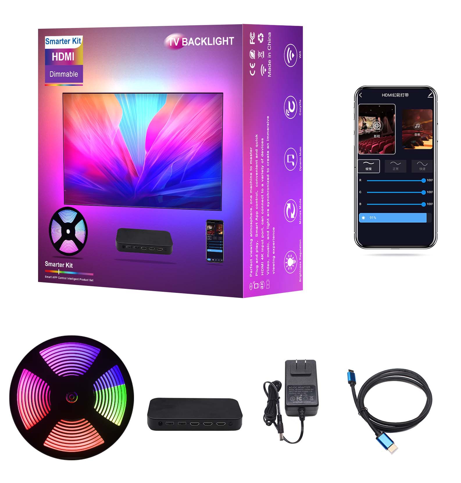 Ambient Light Strip Tv - RGBIC Smart Ambient TV Light Kit