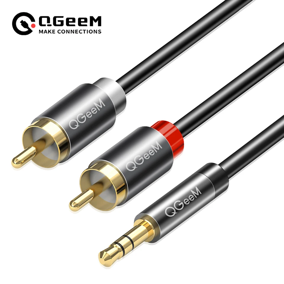 QGeeM RCA Cable 2RCA to 3.5 Au - Home Cinema Player ulasan dan harga