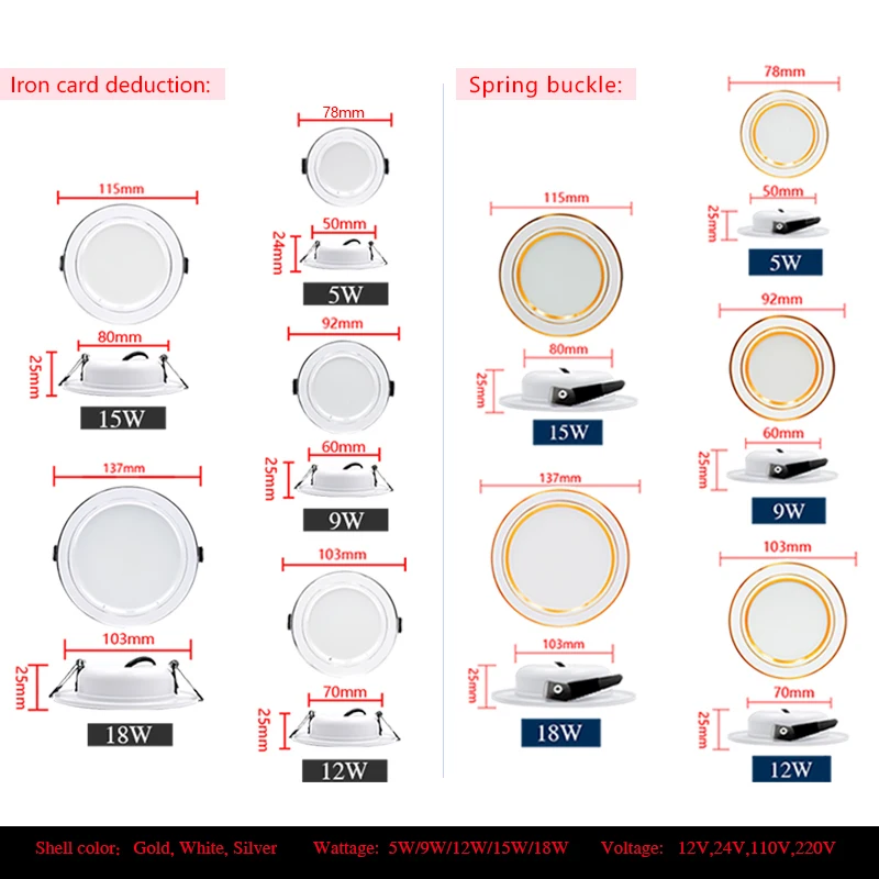 4Pcs LED Downlight AC 110V 220 - Home Cinema Led ulasan dan harga