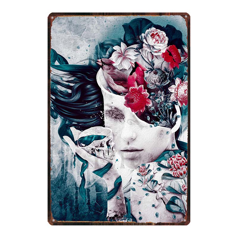 【YZFQ 】 Sugar Skull Plaque Met - Home Cinema Restaurant ulasan dan harga