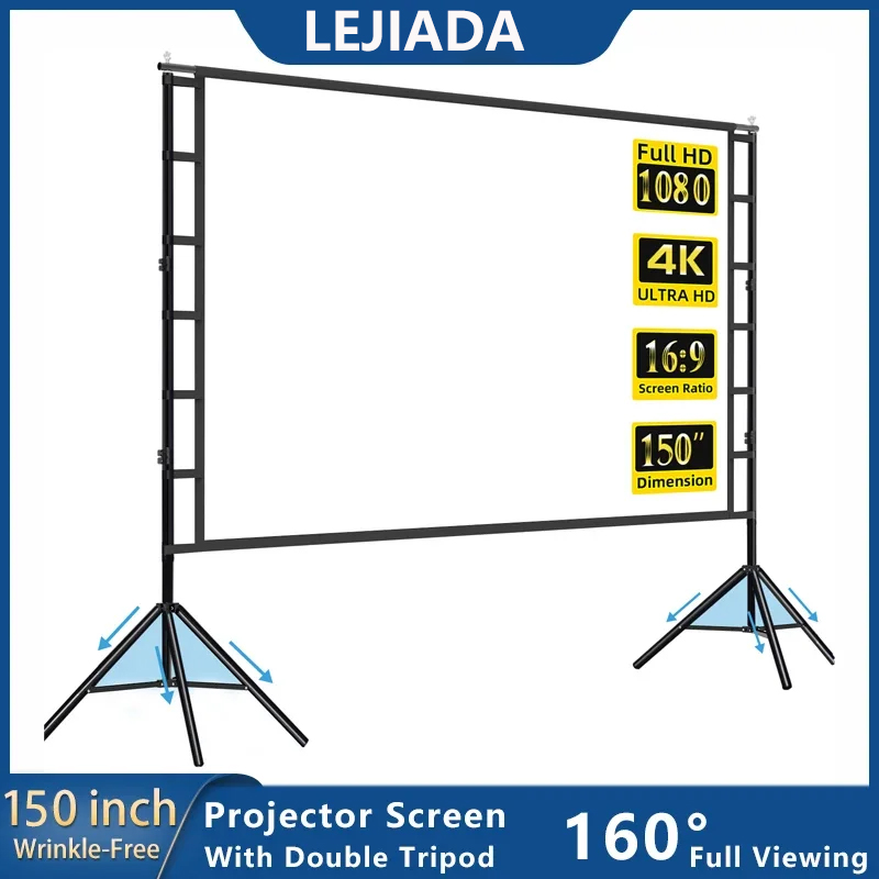 LEJIADA Projector Screen With  - Home Cinema Blanc ulasan dan harga