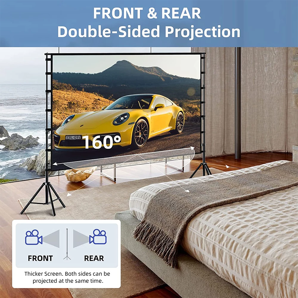LEJIADA Projector Screen With  - Home Cinema Blanc ulasan dan harga