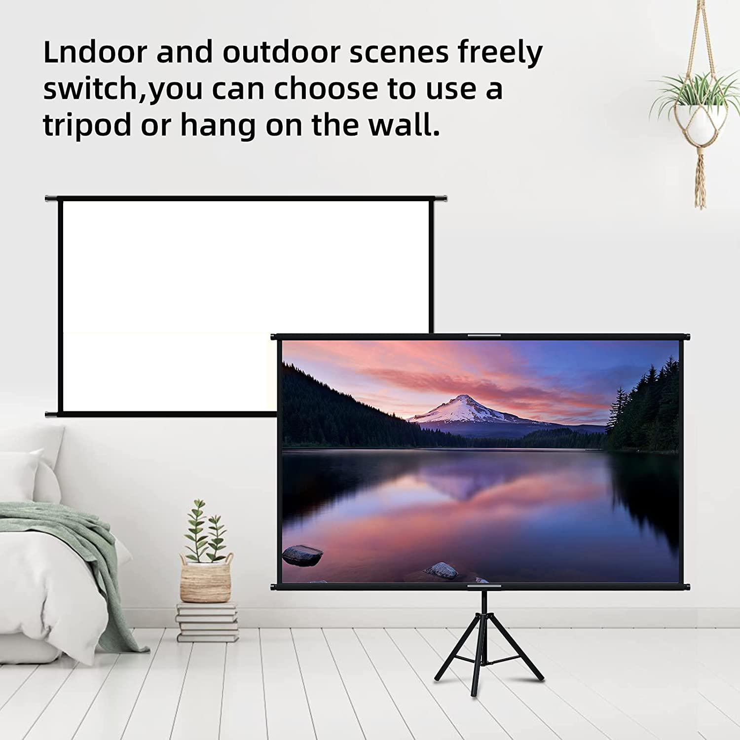 VEIDADZ Projector Screen With  - Home Cinema Blanc ulasan dan harga