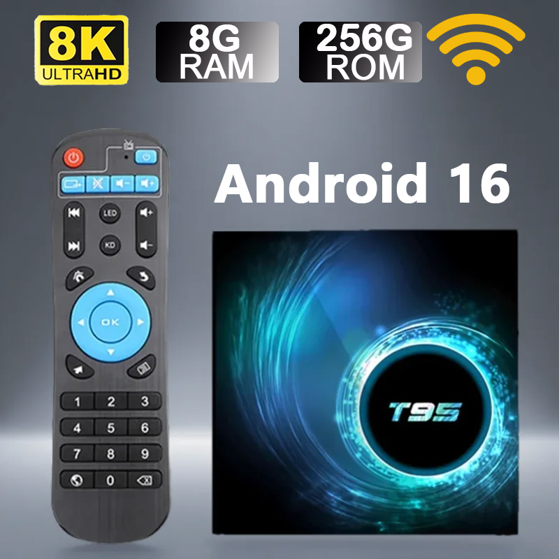 Smart TV Box T95 Android 16 Al - Home Cinema Google ulasan dan harga
