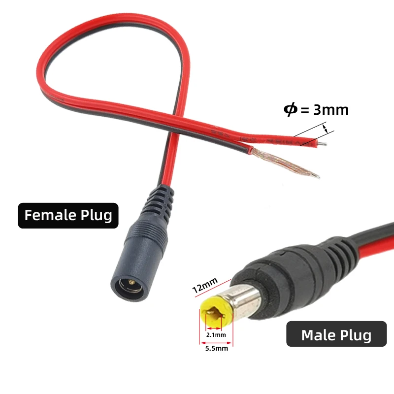 18 AWG 10pcs 5.5x2.1 mm Male F - Ambient Light Strip Tv ulasan dan harga