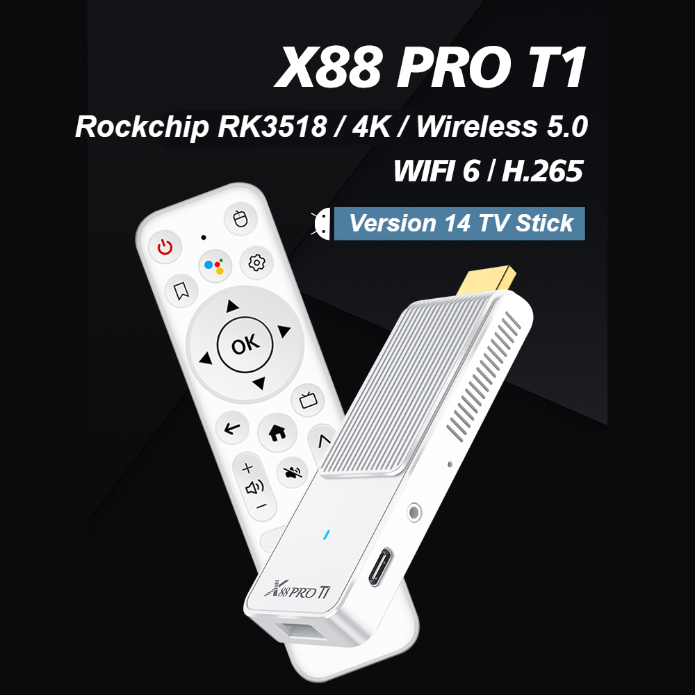 X88 T1 TV Stick Android14 Rock - Home Cinema Quad ulasan dan harga