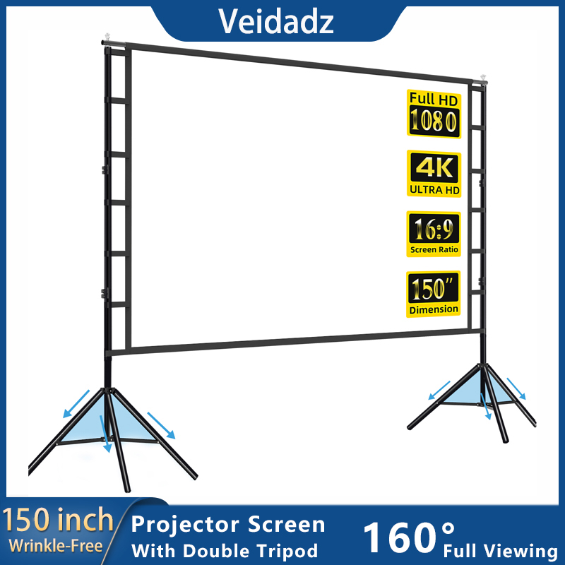 VEIDADZ Projector Screen With  - Home Cinema Blanc ulasan dan harga
