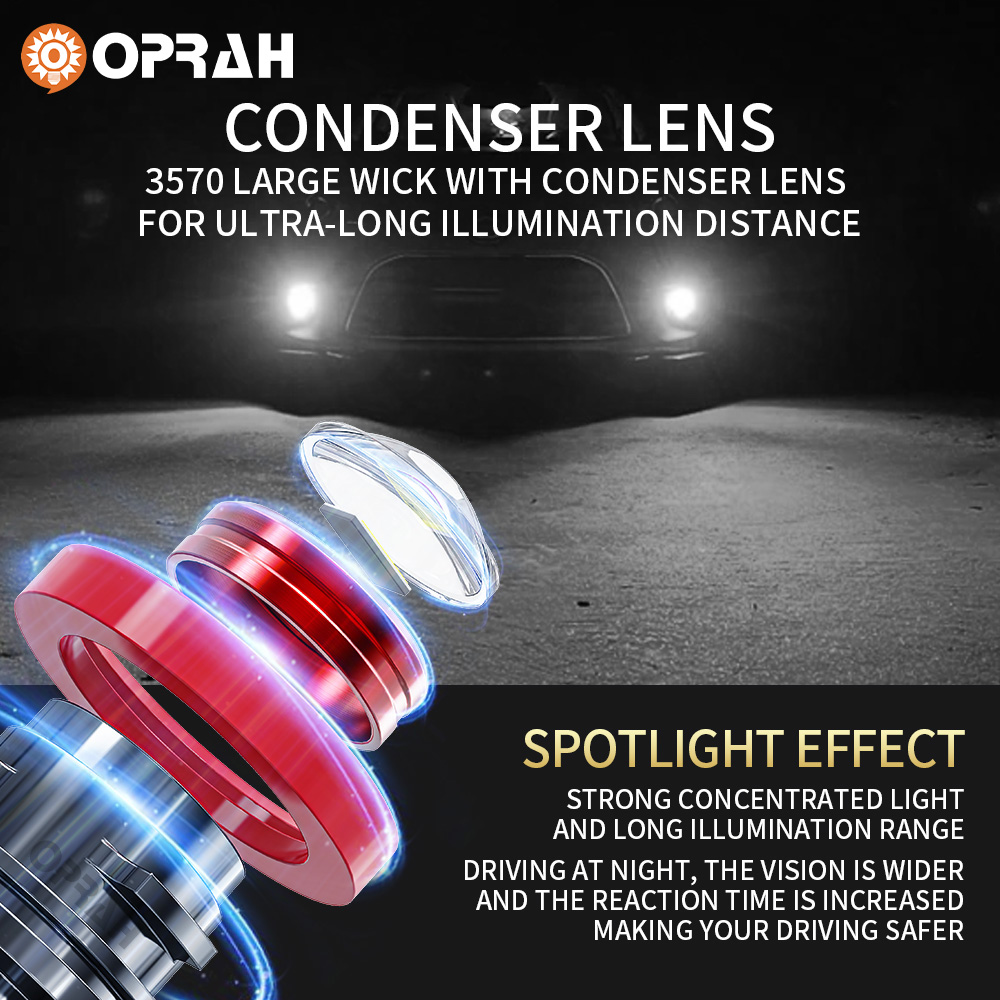 Oprah 2pc Laser Lens H7 Led Fo - Projector Lamp Replacement ulasan dan harga