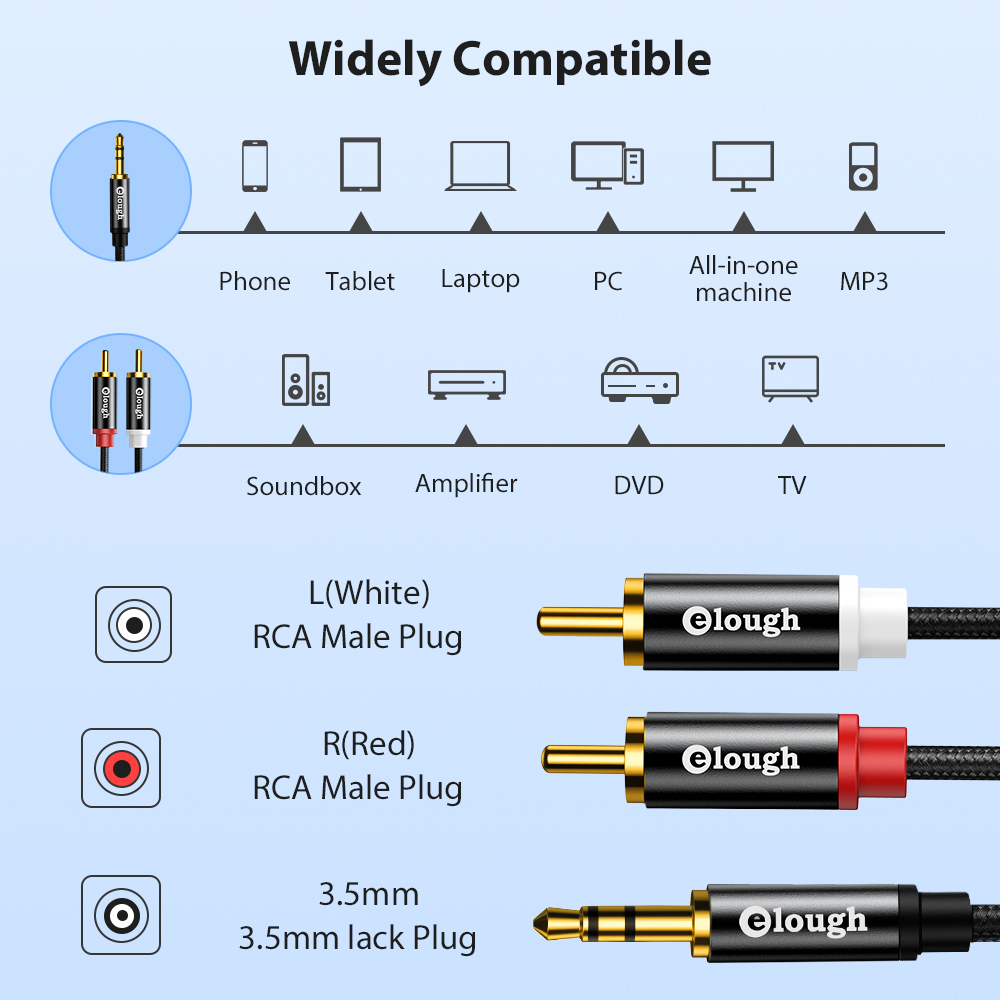 Elough RCA Cable AUX RCA Speak - Home Cinema Player ulasan dan harga