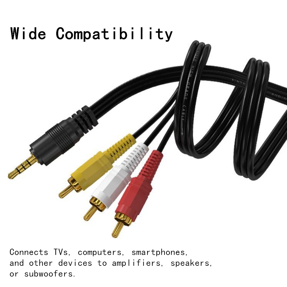 3.5mm to 3 RCA Audio Video Cab - Home Cinema Player ulasan dan harga