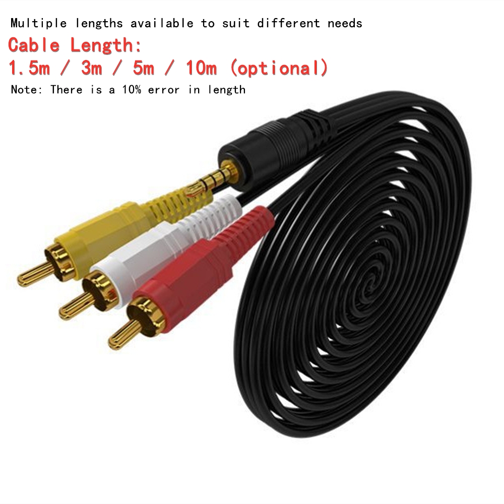 3.5mm to 3 RCA Audio Video Cab - Home Cinema Player ulasan dan harga