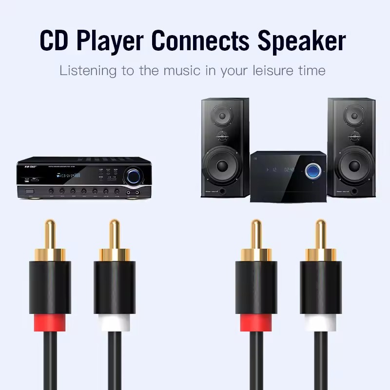 HIFI Stereo RCA Cable 2RCA to  - Home Cinema Player ulasan dan harga