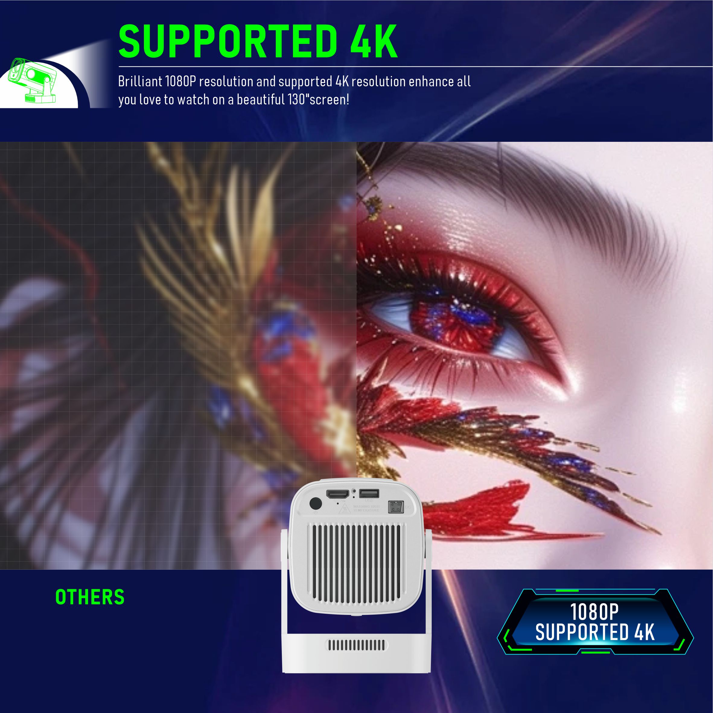 HY260Pro Smart Projector Suppe - Home Cinema Quad ulasan dan harga