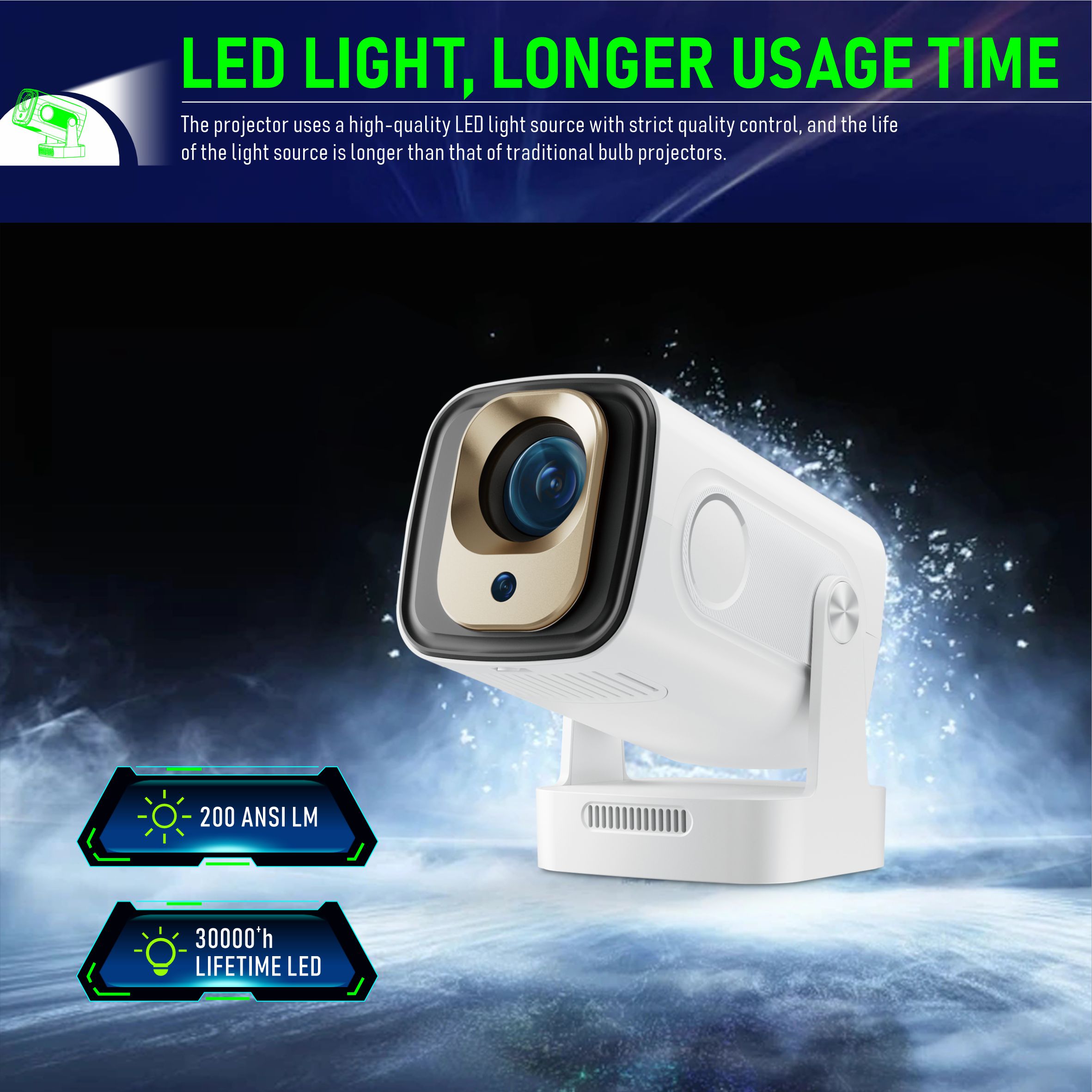 HY260Pro Smart Projector Suppe - Home Cinema Quad ulasan dan harga