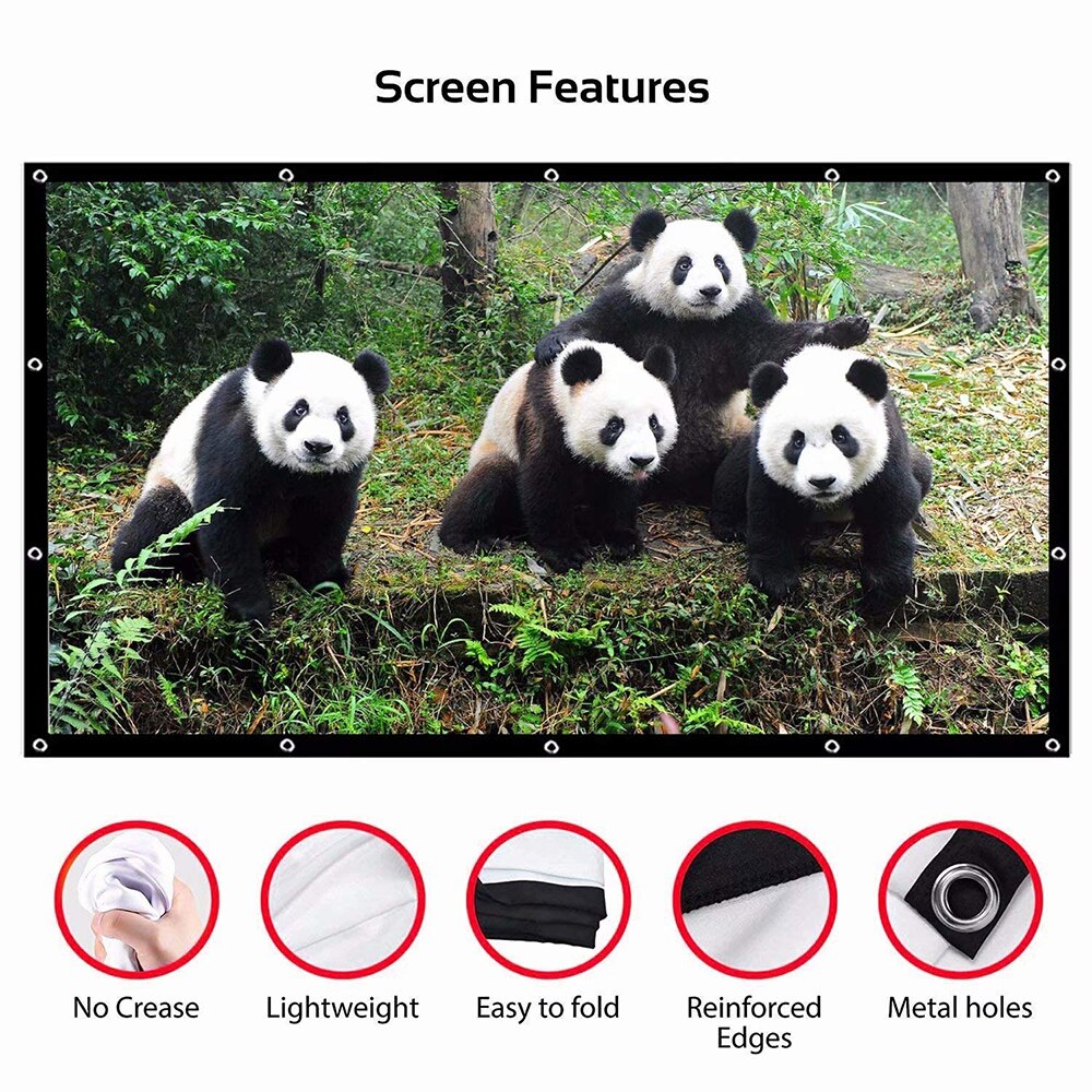 60 100 120 150Inch Simple Fold - Home Cinema Blanc ulasan dan harga