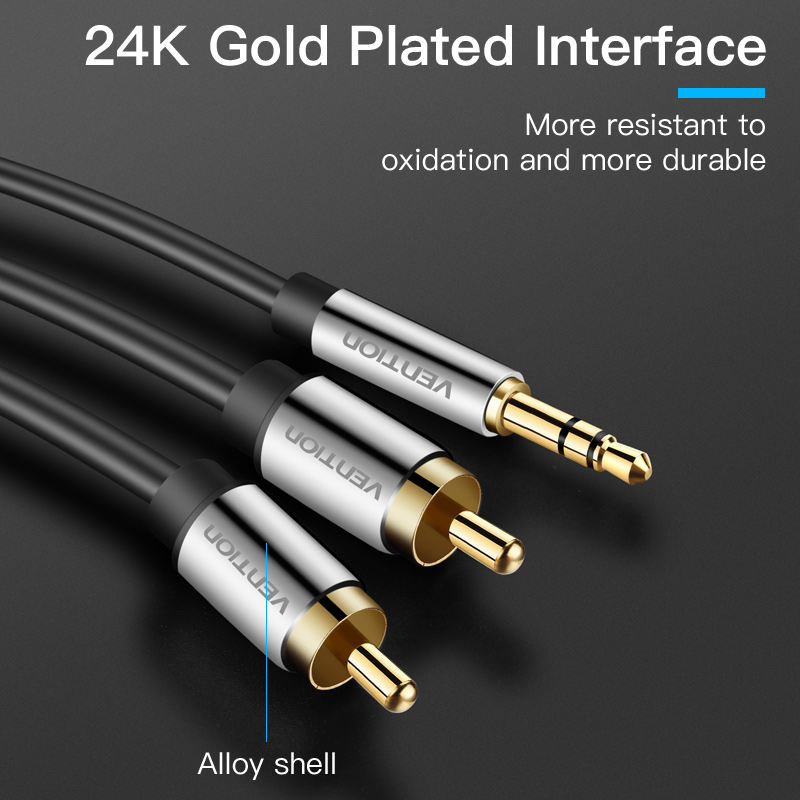 Vention RCA Cable 3.5 to 2rca  - Home Cinema Player ulasan dan harga